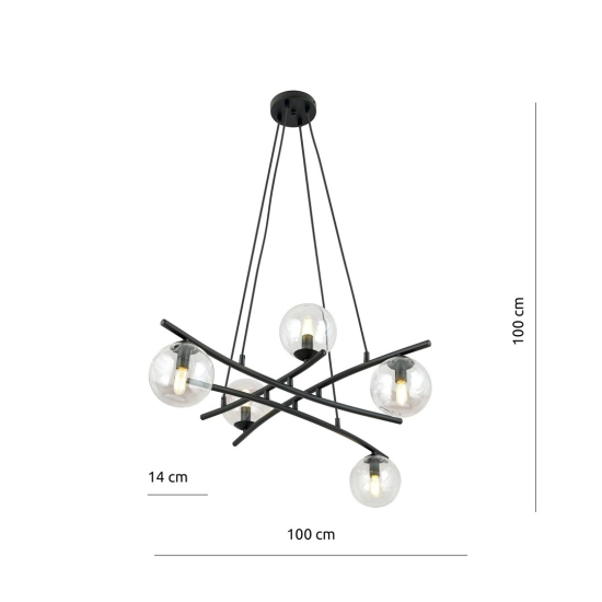 Lampa wisząca ESSA 5 TRANSPARENT 1202/5 EMIBIG Lighting