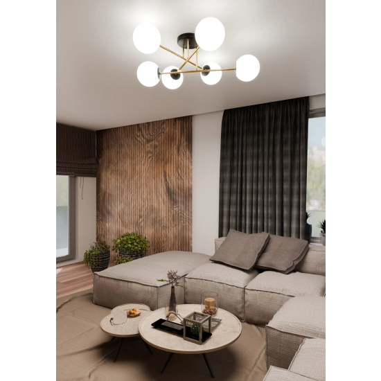 Lampa sufitowa MAGNUM 6 BL OPAL 1233/6 EMIBIG Lighting