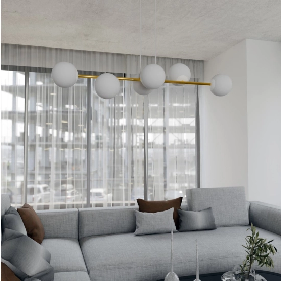 Lampa wisząca GRAVITY 6 WH GOLD 1242/6 EMIBIG Lighting