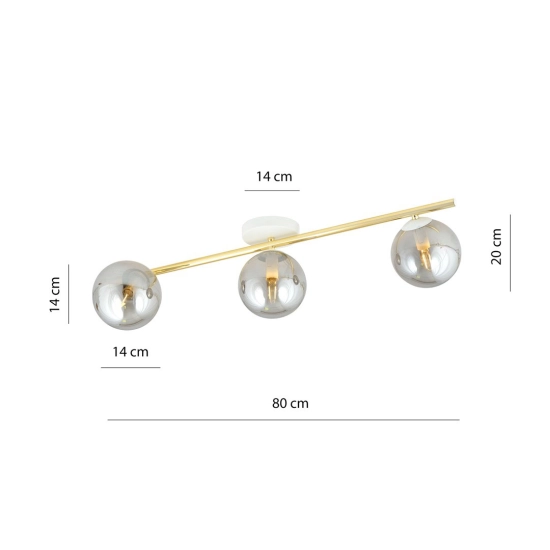 Lampa sufitowa SPLENDI 3 WH GRAFIT 1247/3 EMIBIG Lighting