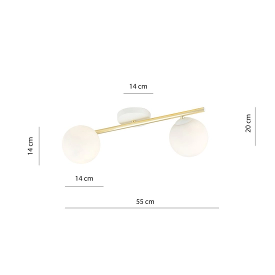 Lampa sufitowa SPLENDI 2 WH OPAL 1249/2 EMIBIG Lighting