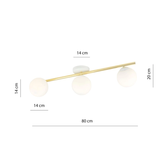 Lampa sufitowa SPLENDI 3 WH OPAL 1249/3 EMIBIG Lighting