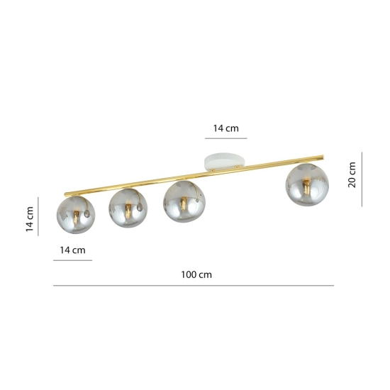 Lampa sufitowa MONZA 4 WH GRAFIT 1251/4 EMIBIG Lighting