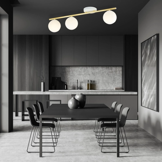 Lampa sufitowa MONZA 3 WH OPAL 1253/3 EMIBIG Lighting