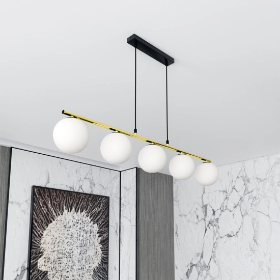Lampa wisząca ALLORA 5 BL OPAL 1254/5 EMIBIG Lighting