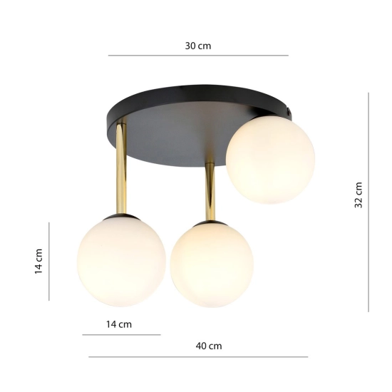 Lampa sufitowa DOLCE 3 BL OPAL 1260/3 EMIBIG Lighting