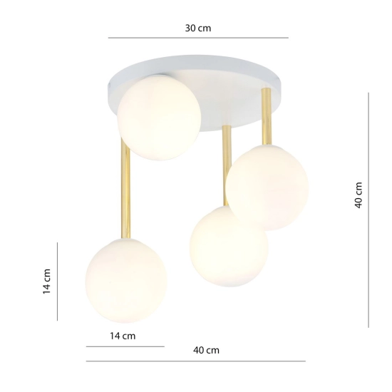Lampa sufitowa DOLCE 4 WH OPAL 1261/4 EMIBIG Lighting
