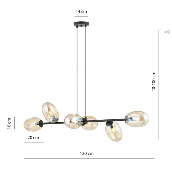 Lampa wisząca PANDORA 6 BL MIODOWY 1264/6 EMIBIG Lighting