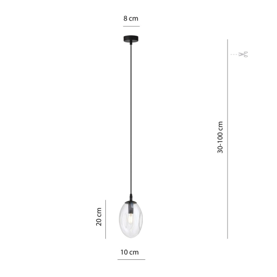 Lampa wisząca ASTRAL 1 BL TRANSPARENT 1265/1 EMIBIG Lighting