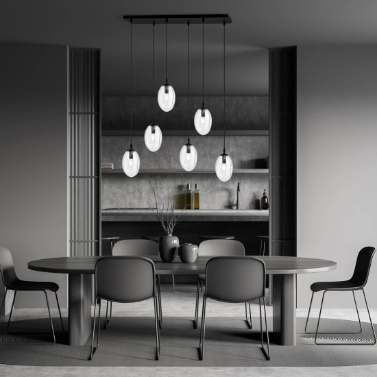 Lampa wisząca ASTRAL 6 BL TRANSPARENT 1265/6 EMIBIG Lighting