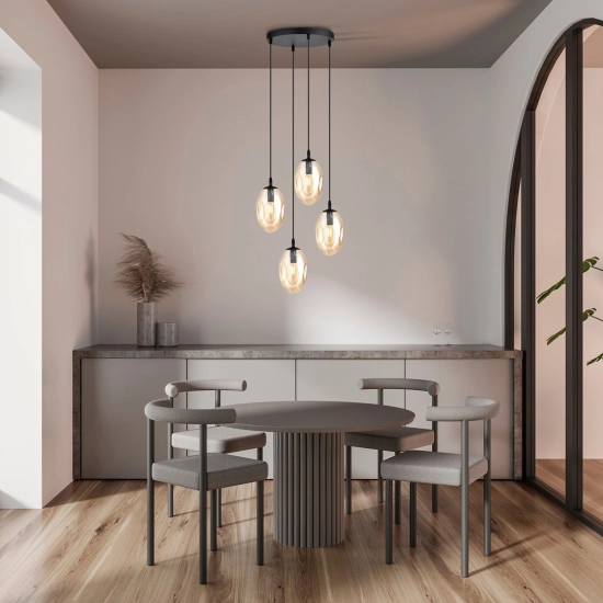 Lampa wisząca ASTRAL 4 BL PREMIUM MIODOWY 1267/4PREM EMIBIG Lighting