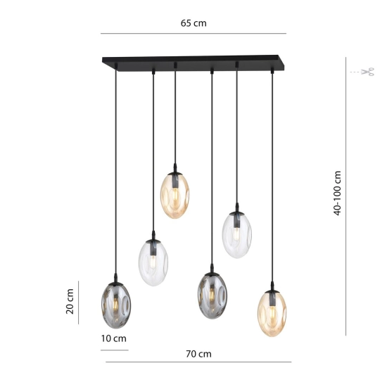 Lampa sufitowa ASTRAL 6 BL MIX 1268/6M1 EMIBIG Lighting