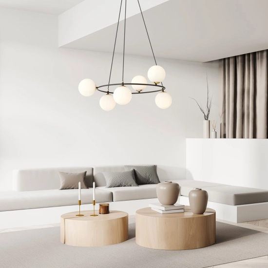 Lampa wisząca AZURA 6 BL OPAL 1295/6 EMIBIG Lighting