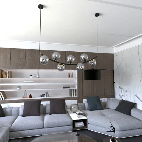 Lampa wisząca RITZ 7 BL GRAFIT 1297/7 EMIBIG Lighting