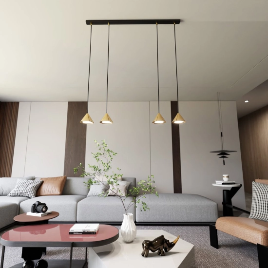 Lampa wisząca ELIT 4 BL GOLD 1329/4 EMIBIG Lighting