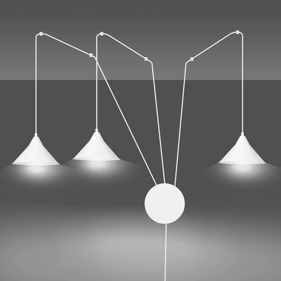 Lampa wisząca ABRAMO 3 WHITE 159/3 EMIBIG Lighting