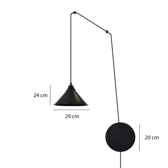 Lampa wisząca ABRAMO 1 BLACK 160/1 EMIBIG Lighting