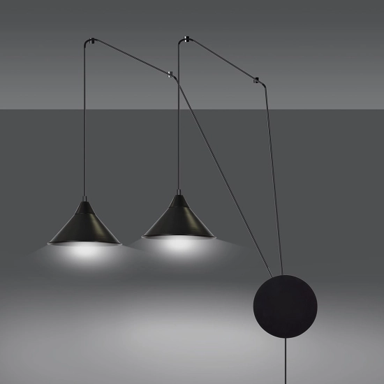 Lampa wisząca ABRAMO 2 BLACK 160/2 EMIBIG Lighting