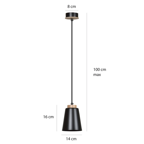 Lampa wisząca BOLERO 1 BLACK 442/1 EMIBIG Lighting
