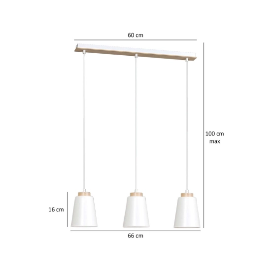 Lampa wisząca BOLERO 3 WHITE 443/3 EMIBIG Lighting