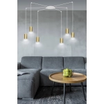 Lampa wisząca TRAKER 6 WH/GOLD 527/6 EMIBIG Lighting