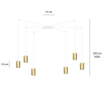 Lampa wisząca TRAKER 6 WH/GOLD 527/6 EMIBIG Lighting