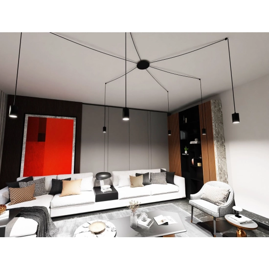 Lampa wisząca TRAKER 6 BL/BLACK 524/6 EMIBIG Lighting
