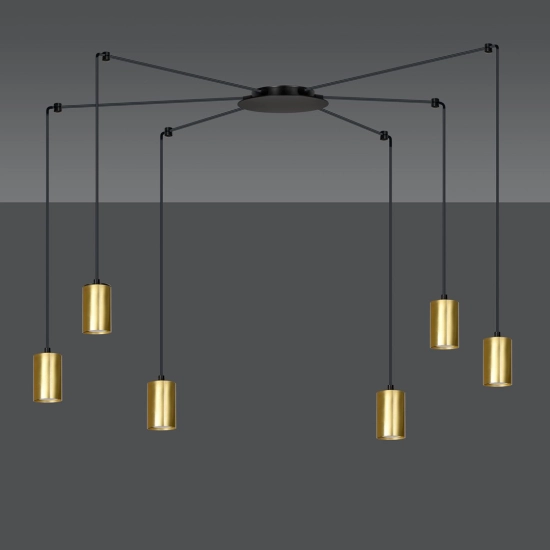 Lampa wisząca TRAKER 6 BL/GOLD 526/6 EMIBIG Lighting
