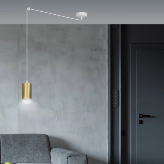 Lampa wisząca TRAKER 1 WH/GOLD 527/1 EMIBIG Lighting