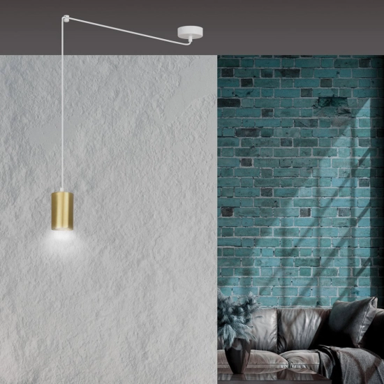 Lampa wisząca TRAKER 1 WH/GOLD 527/1 EMIBIG Lighting