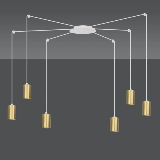 Lampa wisząca TRAKER 6 WH/GOLD 527/6 EMIBIG Lighting