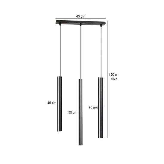 Lampa wisząca SELTER 3 BLACK 552/3 EMIBIG Lighting