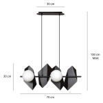 Lampa wisząca DRIFTON 4 BLACK 636/4 EMIBIG Lighting