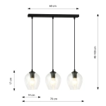 Lampa wisząca ISTAR 3 BL TRANSPARENT 679/3 EMIBIG Lighting
