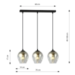 Lampa wisząca ISTAR 3 BL GRAFIT 680/3 EMIBIG Lighting