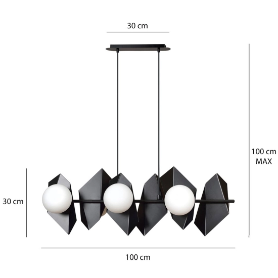 Lampa wisząca DRIFTON 6 BLACK 636/6 EMIBIG Lighting