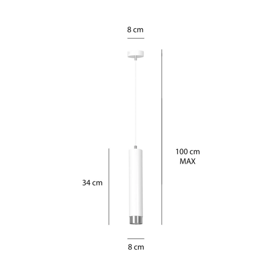 Lampa wisząca KIBO 1 WH/CHROME 641/1 EMIBIG Lighting