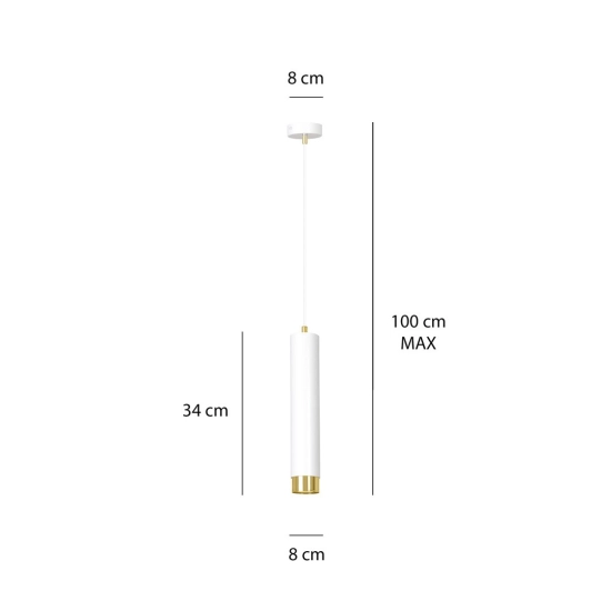 Lampa wisząca KIBO 1 WH/GOLD 642/1 EMIBIG Lighting