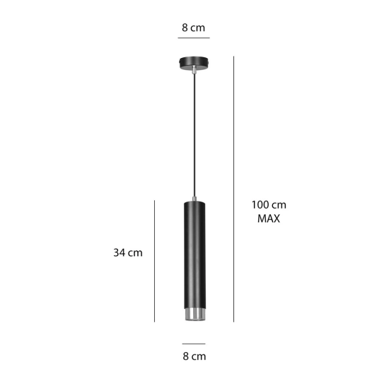 Lampa wisząca KIBO 1 BL/CHROME 643/1 EMIBIG Lighting