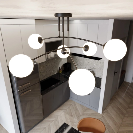Lampa sufitowa PREGOS 6 BLACK 670/6 EMIBIG Lighting