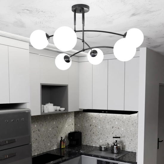 Lampa sufitowa PREGOS 6 BLACK 670/6 EMIBIG Lighting