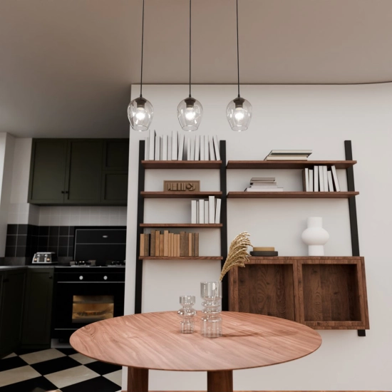 Lampa wisząca ISTAR 3 BL TRANSPARENT 679/3 EMIBIG Lighting
