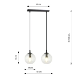 Lampa wisząca COSMO 2 BL TRANSPARENT 711/2 EMIBIG Lighting