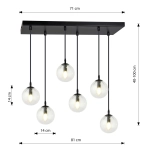 Lampa wisząca COSMO 6 BL TRANSPARENT 711/6 EMIBIG Lighting