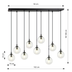 Lampa wisząca COSMO 9 BL TRANSPARENT 711/9 EMIBIG Lighting