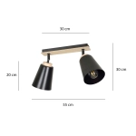 Lampa sufitowa ATLAS 2 BLACK 725/2 EMIBIG Lighting