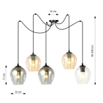 Lampa wisząca LEVEL 5 BL MIX 759/5 EMIBIG Lighting