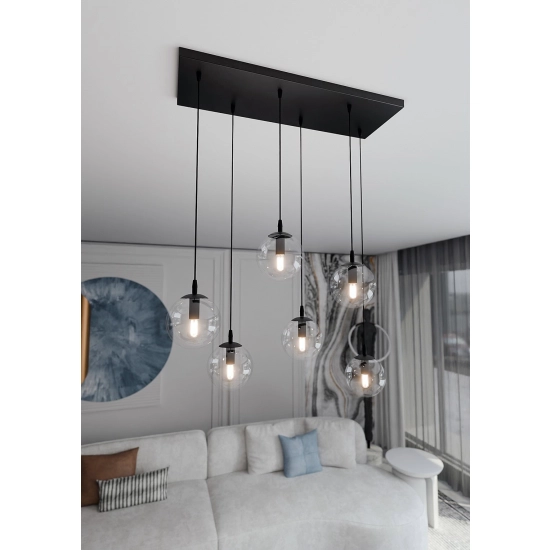 Lampa wisząca COSMO 6 BL TRANSPARENT 711/6 EMIBIG Lighting