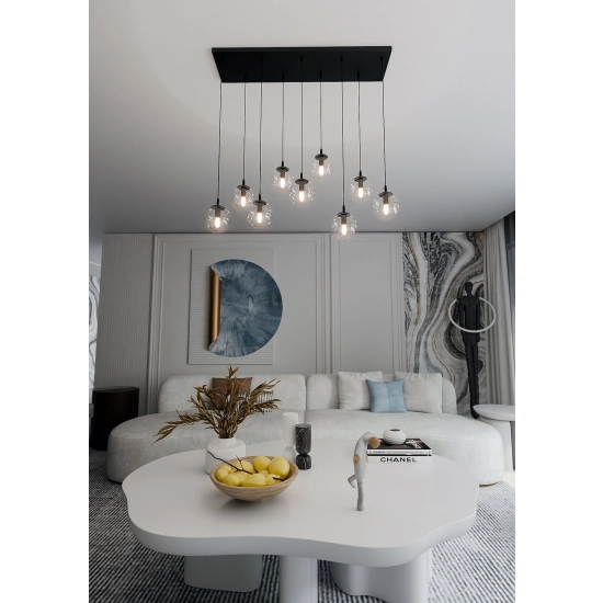 Lampa wisząca COSMO 9 BL TRANSPARENT 711/9 EMIBIG Lighting