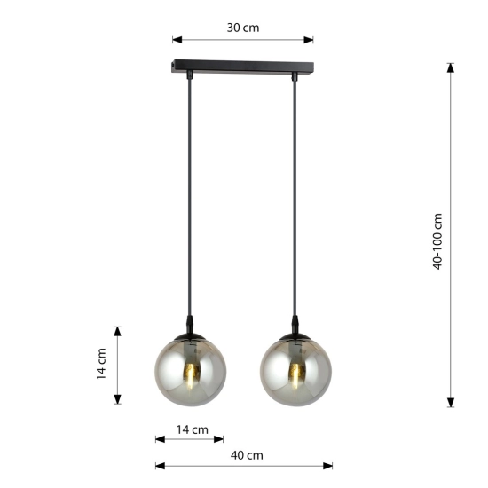 Lampa wisząca COSMO 2 BL GRAFIT 712/2 EMIBIG Lighting